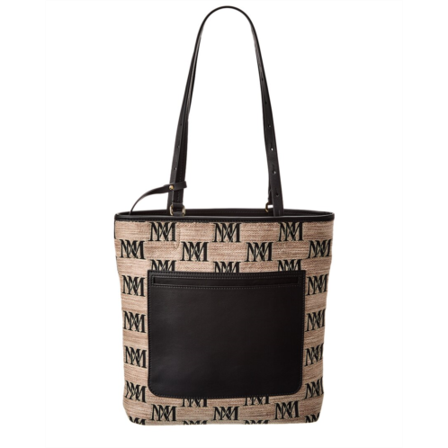 Max Mara all-over logo print leather-trim tote