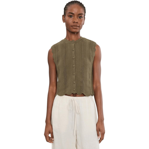 Womens Madewell Kim Wavy Stitch Button Shell