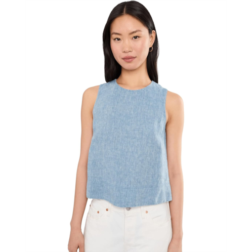 Womens Madewell Embroidered Shell Top in 100% Linen