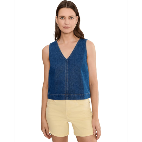 Womens Madewell V-neck Boxy Shell in Marina Blue