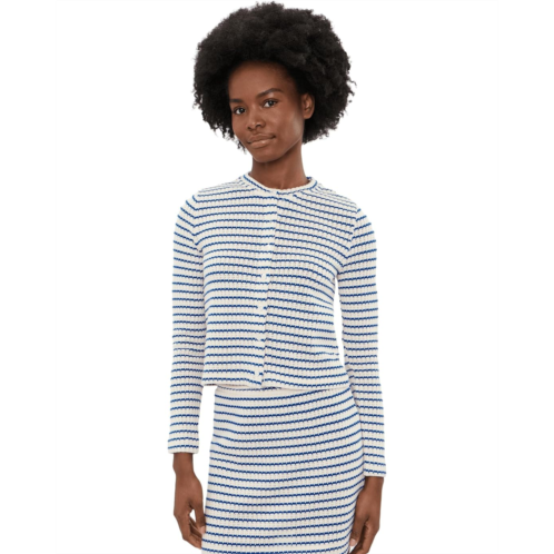 Womens Madewell Birdie Top Tuck Stitch Stripe