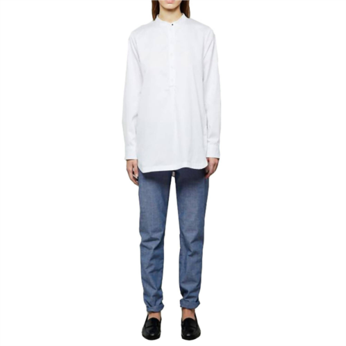 Proenza Schouler mandarin long sleeve collar tunic in white
