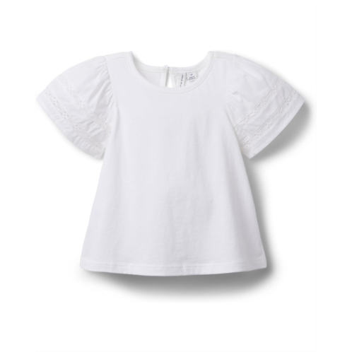 Girls Janie and Jack Lace Sleeve Top (toddler/Little Kid/Big Kid)