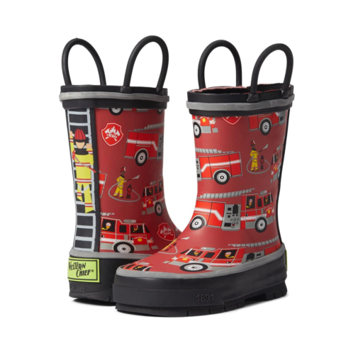 Boys Western Chief Kids Fire Truck Rescue Tread Loop Boot (Toddler/Little Kid/Big Kid)