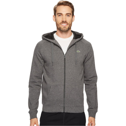 Lacoste Brushed Fleece Full Zip Hoodie Sweatshirt with 3D Print On Hood
