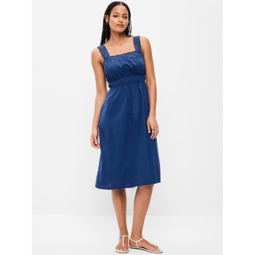OldNavy Fit & Flare Smocked-Waist Midi Dress