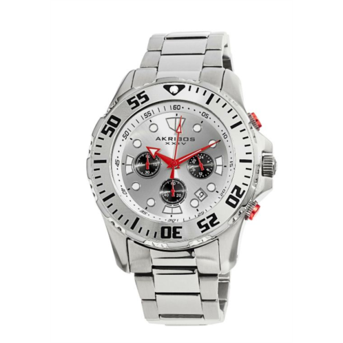Akribos XXIV Silver Dial Stainless Steel Mens Watch