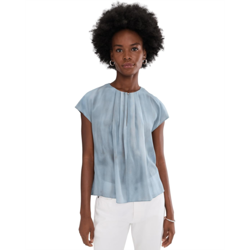 Vince Gathered Cap Sleeve Blouse