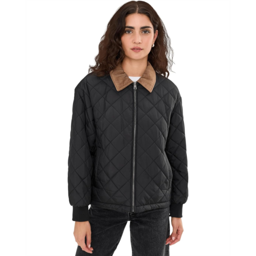 Womens Levis Diamond Quilted Jacket With Cord Collar