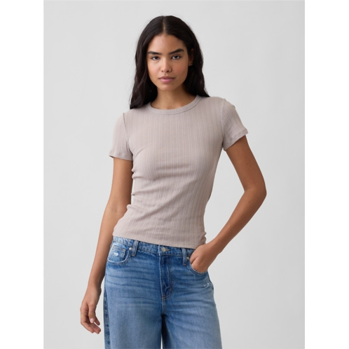 Gap Ribbed Pointelle Crewneck T-Shirt