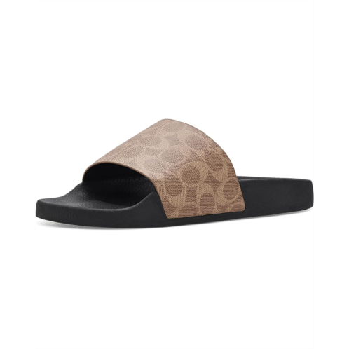 Mens COACH Pool Slide In Signature Canvas