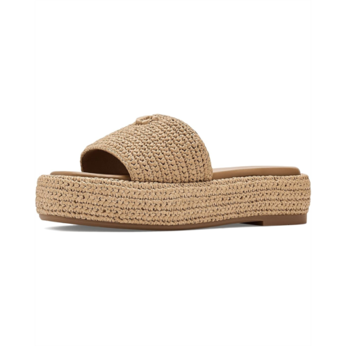 Womens COACH Sculpted C Raffia Flatform Slides