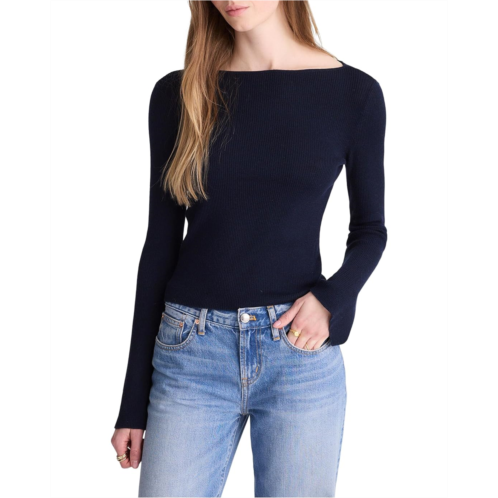 Madewell Flared-Sleeve Boatneck Sweater in Merino Wool-Silk Blend