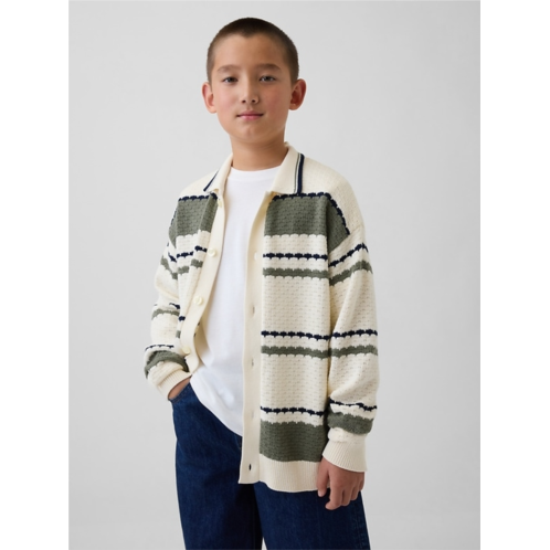 Gap Kids Relaxed Polo Cardigan Sweater