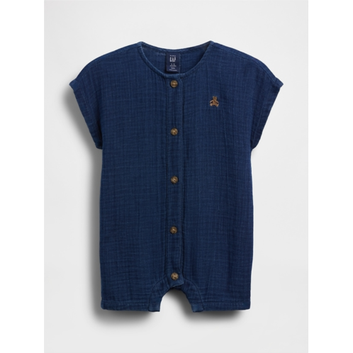 Gap Baby Cotton Gauze Denim Shorty One-Piece