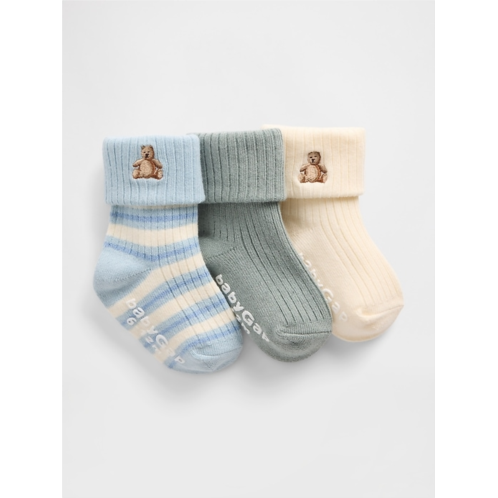 Gap Baby Foldover Rib Socks (3-Pack)