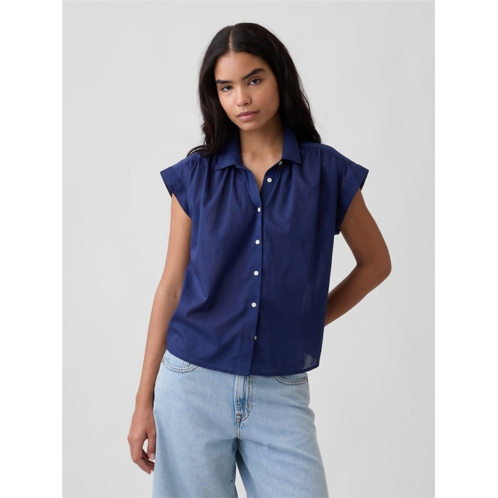 Gap Collared Cap-Sleeve Shirt