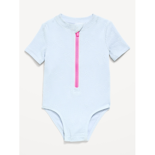 OldNavy Textured Zip-Front Rashguard One-Piece Swimsuit for Toddler Girls