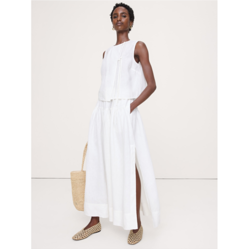 Bananarepublic Linen Tiered Tie-Side Maxi Skirt