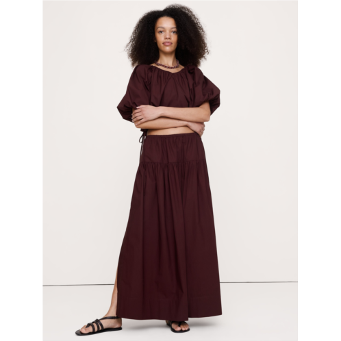 Bananarepublic Tiered Cotton Poplin Maxi Skirt