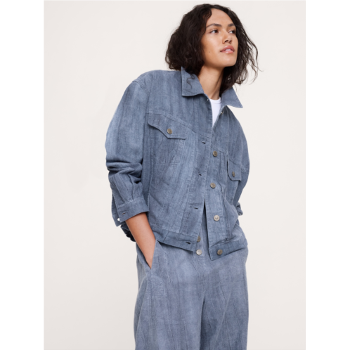 Bananarepublic Ramie-Cotton Trucker Jacket