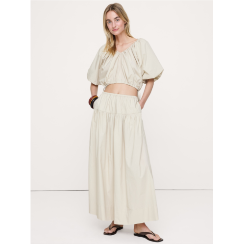 Bananarepublic Tiered Cotton Poplin Maxi Skirt