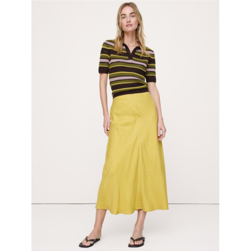 Bananarepublic Viscose-Linen Bias-Cut Maxi Skirt