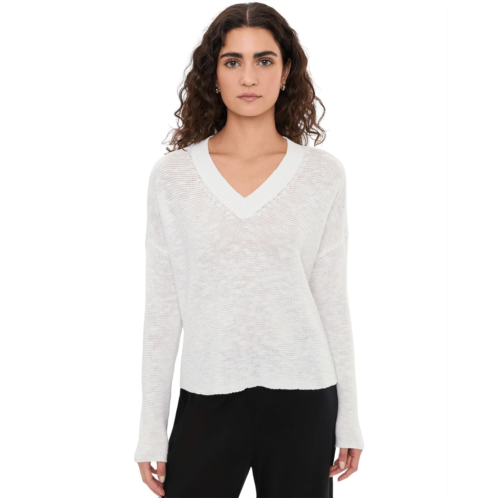 Eileen Fisher Organic Linen Cotton Slub V-Neck Sweater