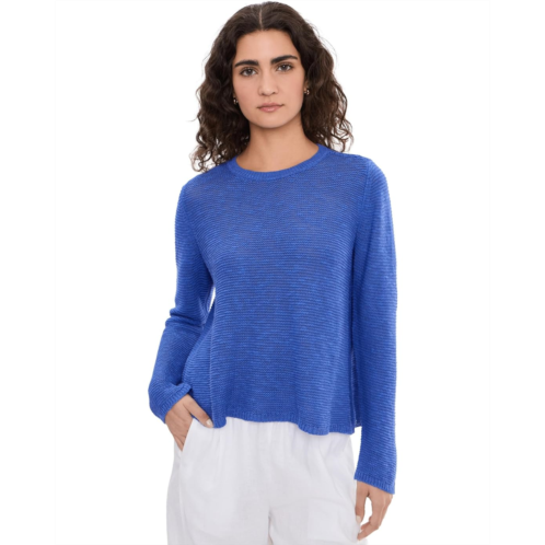 Eileen Fisher Organic Linen Cotton Slub Crew Neck Pullover