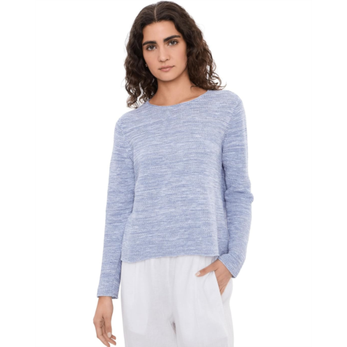 Eileen Fisher Organic Linen Cotton Slub Crew Neck Sweater