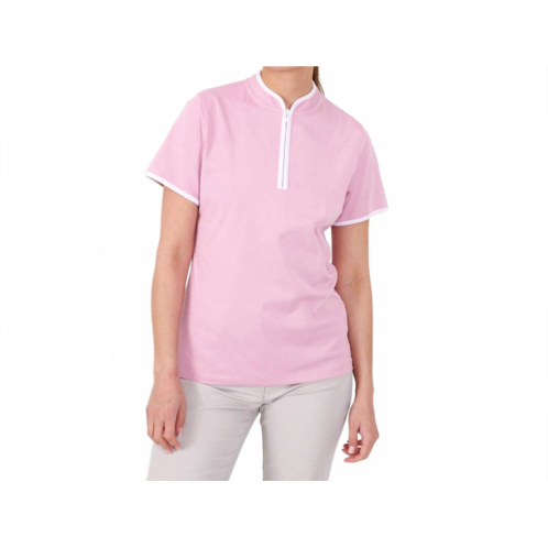 Abacus Sportswear US turnberry half zip polo in dusty pink