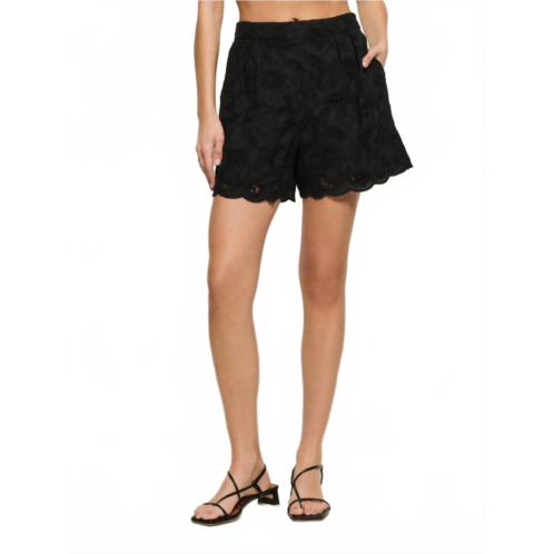 Nation LTD archer lace short in jet black