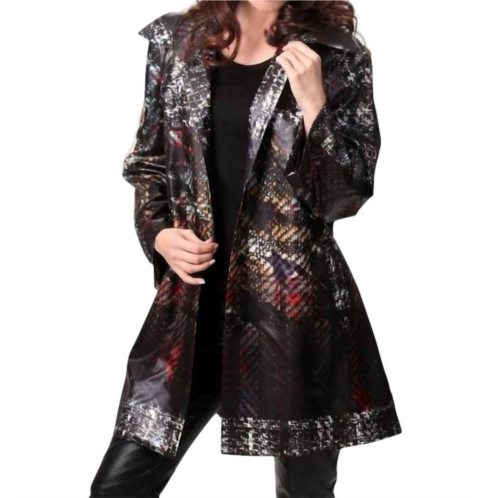 ANGEL snap-front rain jacket in black multi