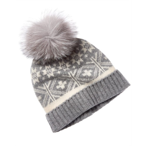 sofiacashmere fairisle wool & cashmere-blend hat