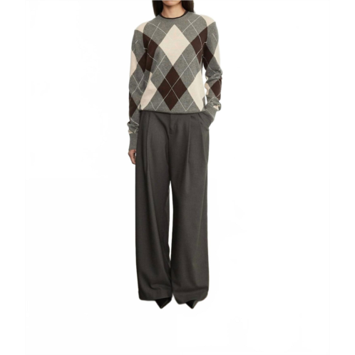 Enza Costa knit cashmere argyle sweater