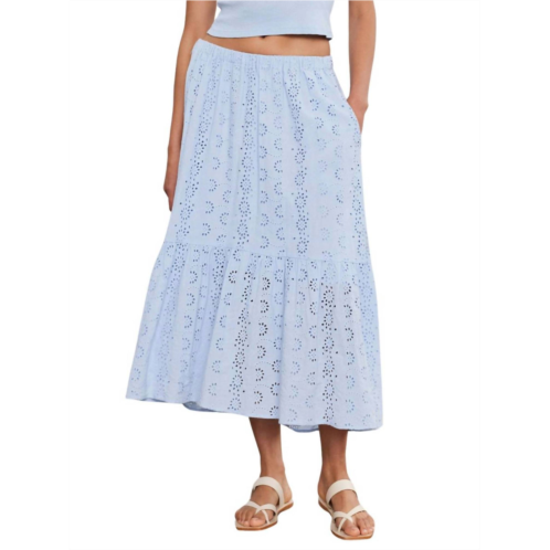 Velvet by Graham & Spencer amelia cotton eyelet skirt in island