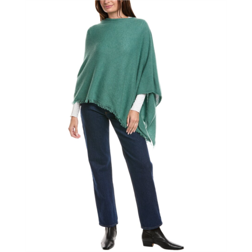 Amicale Cashmere fringe jersey asymmetrical Cashmere poncho