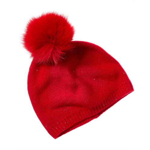 sofiacashmere lurex lattice stitch cashmere hat