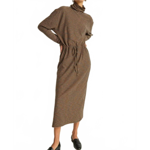 Nation LTD mariel dress in cocoa stripe