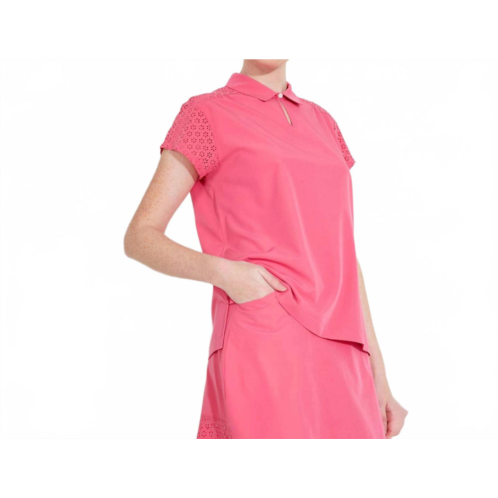 Abacus Sportswear US manga cupsleeve polo in lipstick