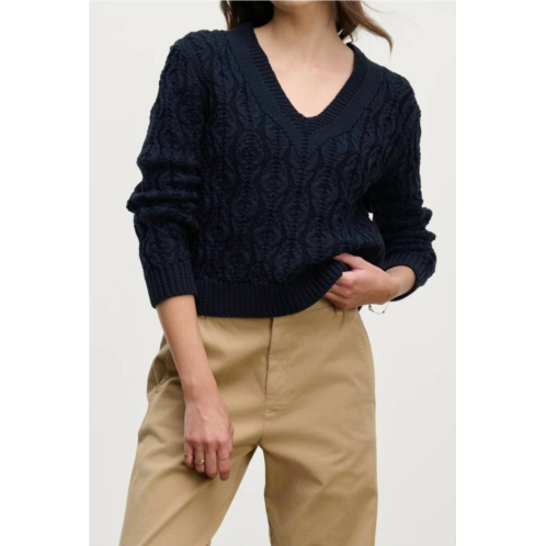 Velvet by Graham & Spencer joyce long sleeve sweater in navy