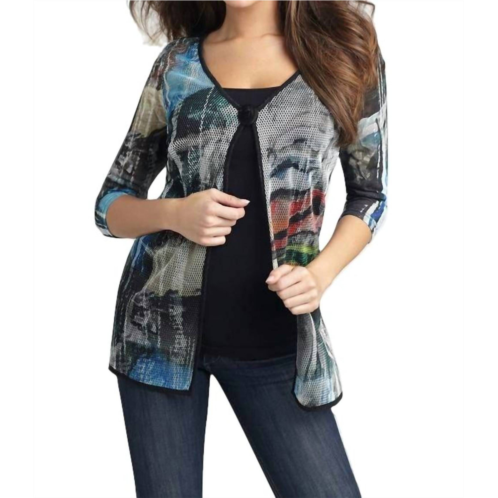 ANGEL daybreak long cardigan in black multi