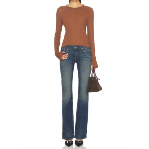 Enza Costa easy cuffed crew top in nutmeg