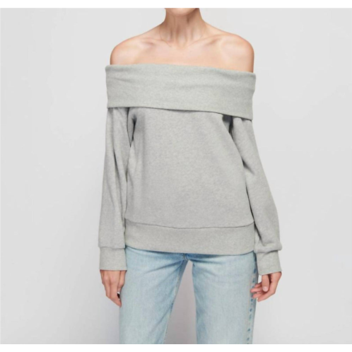 Nation LTD womens barbie off the shoulder top in heather grey