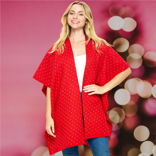 TRUEDAMES bling solid ruana poncho