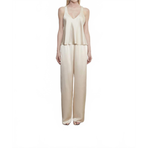 Enza Costa silk satin pantlet in alabaster
