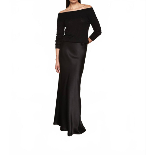 Enza Costa silk full length skirt in black