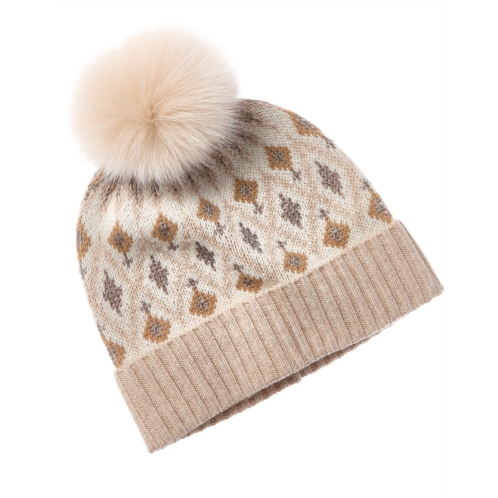 sofiacashmere lurex fairisle wool & cashmere-blend hat