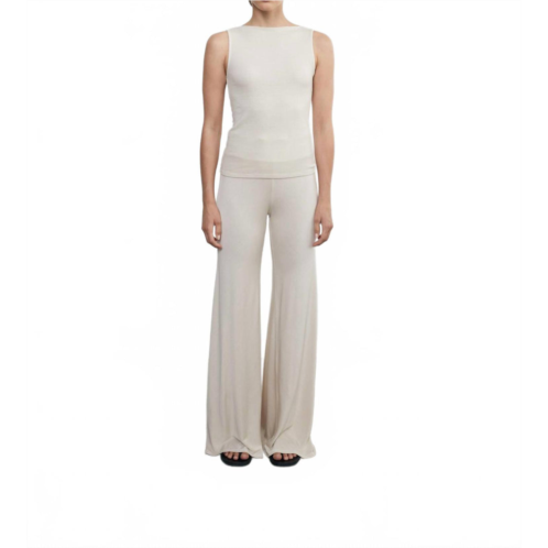 Enza Costa silk knit bias pant in canvas