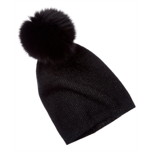 sofiacashmere lurex rib cashmere hat